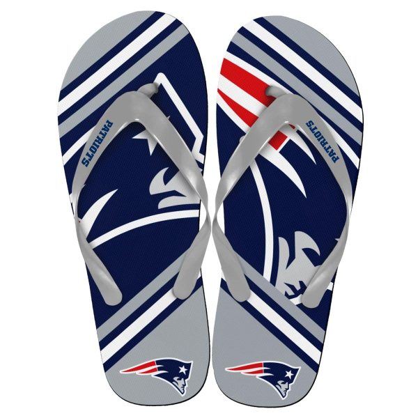 New England Patriots NFL Unisex Big Logo Flip Flops Cheap