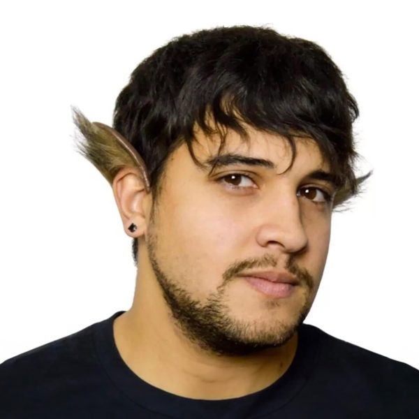 Latex Wolfman Adult Costume Flexi Ears with Fur Trim on Sale