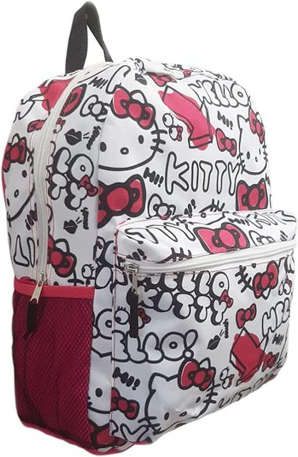 Sanrio Hello Kitty White Allover Print 16 Inch Kids Backpack For Sale